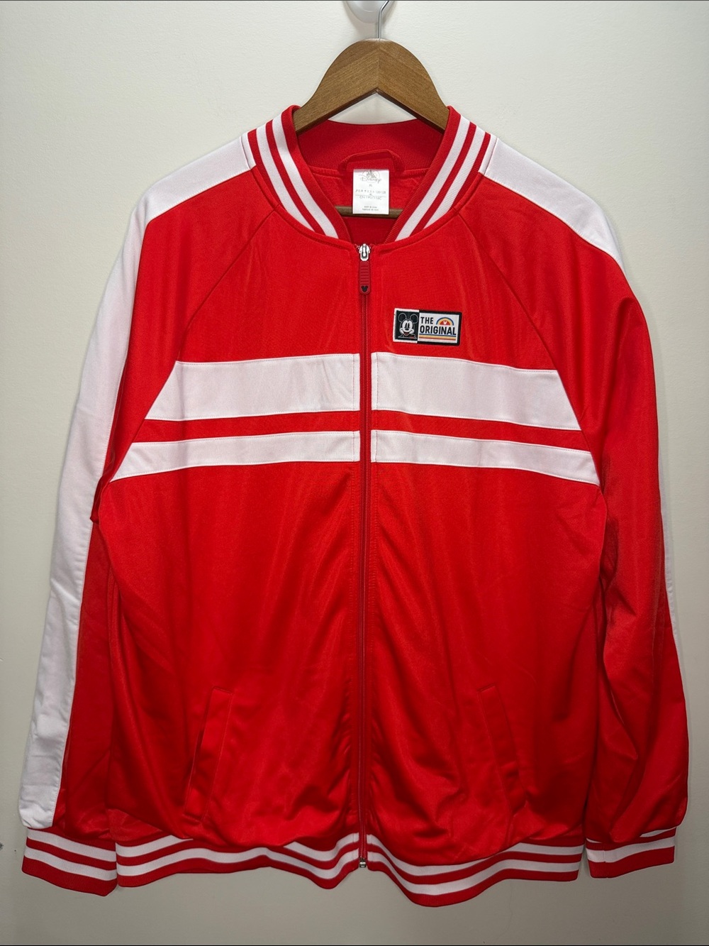 Vintage Men's Disney Mickey 1928 Burbank Track Bomber Jacket Size XL 30x26.5